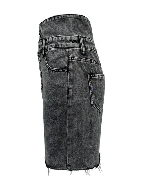 'Monica' High Waist Denim Skirt - Celes Fashion